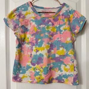 Colette Lilly girls' white tie-dye short sleeve tee 100% cotton Size M (5-6)